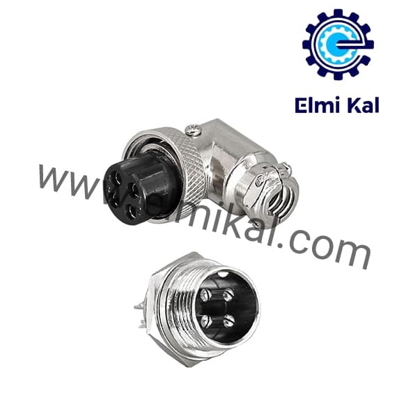 کانکتور روسی 4 پین GX-16 رایت 90 درجه