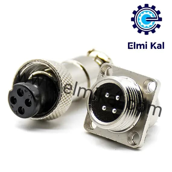 کانکتور روسی فلزی 4 پین جاپیچ دار GX16