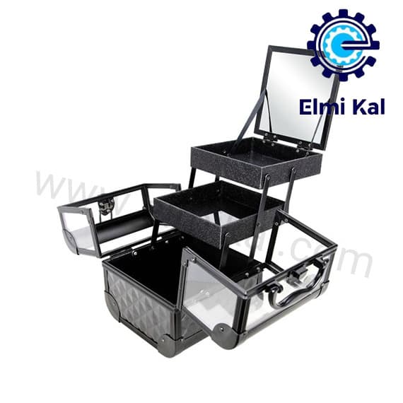 کیف آرایشی و گریم آلومینیومی مشکی03