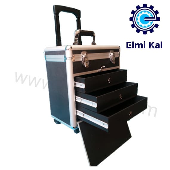 کیف آلومینیومی_ آرایشی و گریم_ سه کشو مشکی02