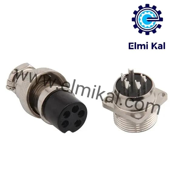 کانکتور روسی فلزی 5 پین جاپیچ دار GX16