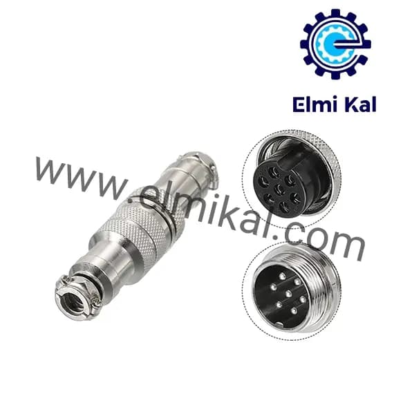 کانکتور روسی 7 پین GX16 بین راهی